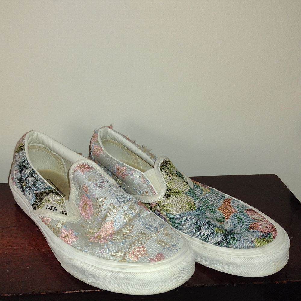 Vans Embroidered Tapestry Multicolor Floral Slip-On Shoes